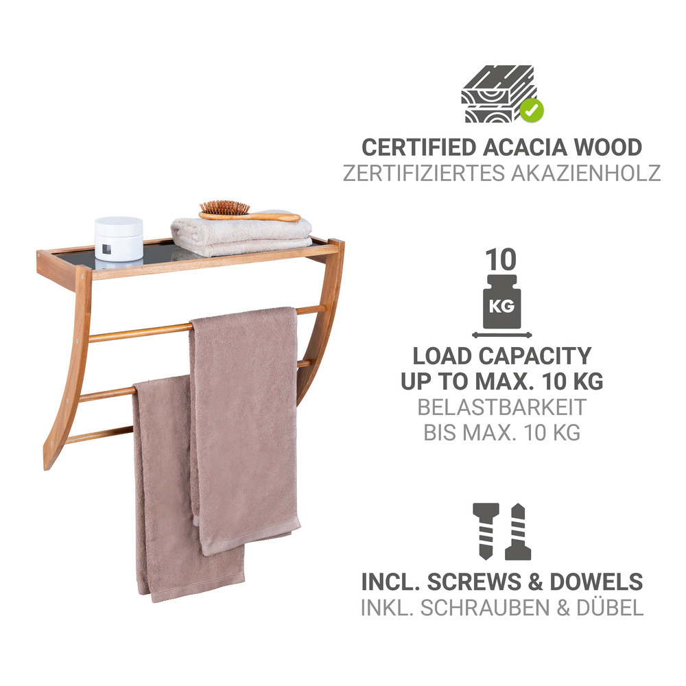 FONDI Wandregal mit Handtuchhalter