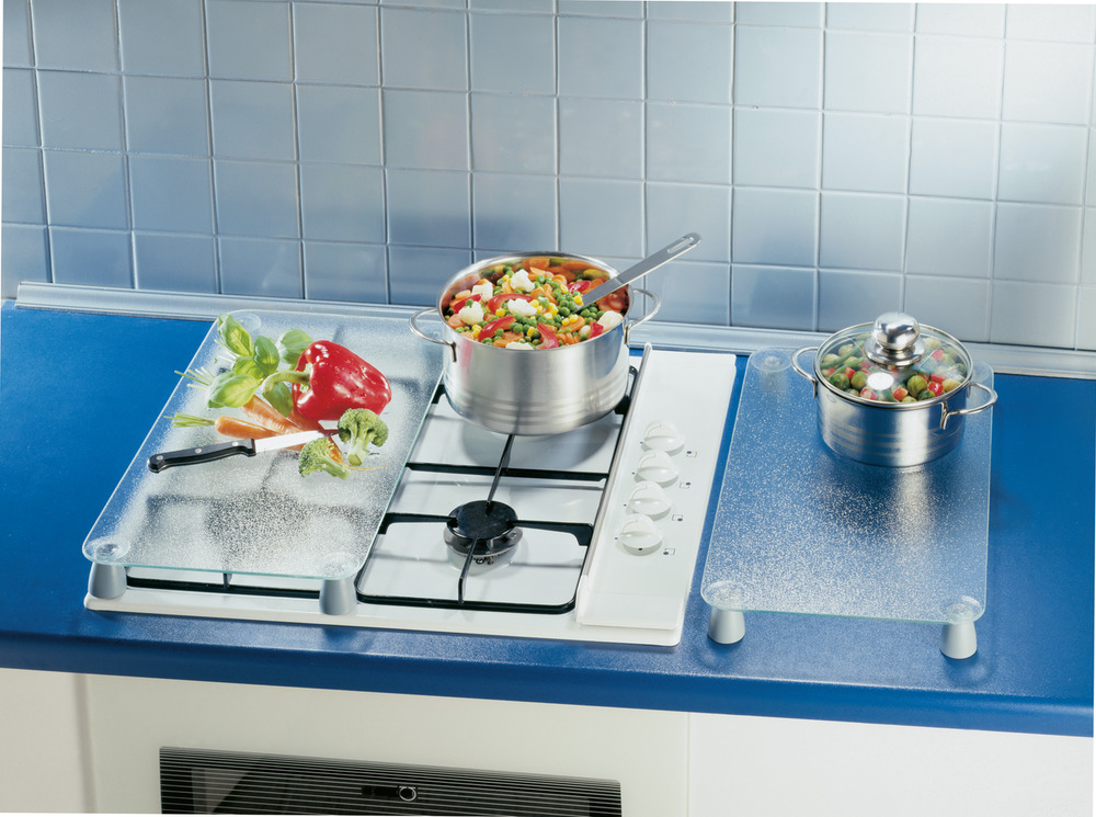TRANSPARENT 2er-Set Herdabdeckplatten aus Glas