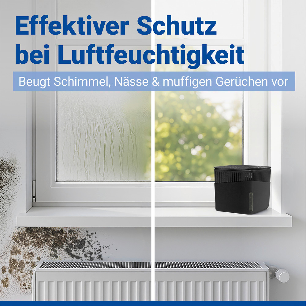 CUBE schwarz Entfeuchter 500g inkl. Granulat, 2er-Set