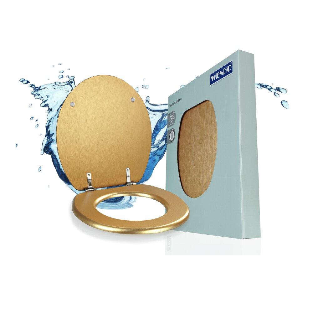 ALDENO Gold matt WC-Sitz belastbar bis 350 kg