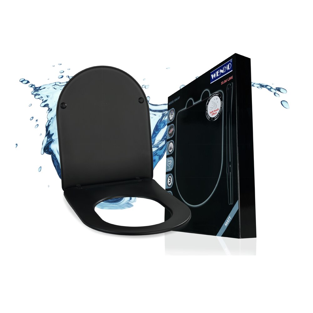 GALATI schwarz matt WC-Sitz belastbar bis 175 kg