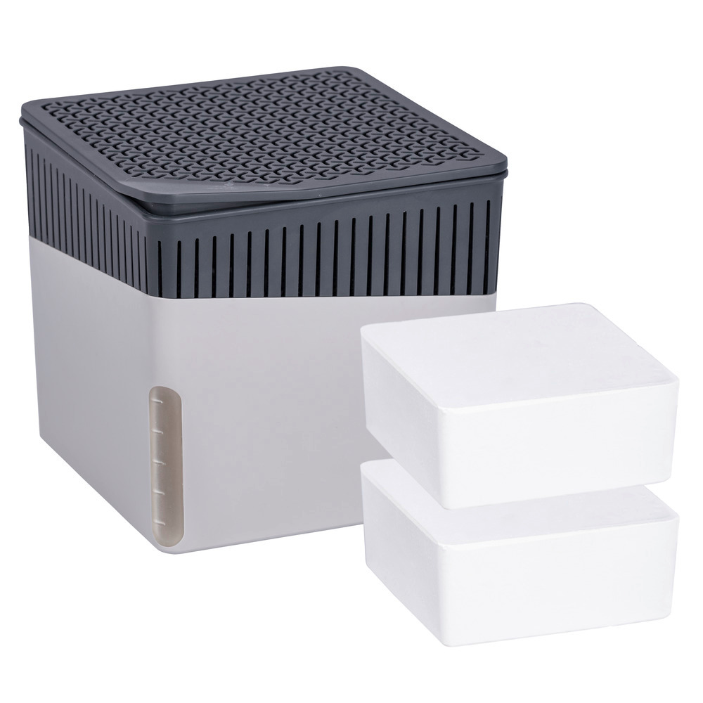 CUBE grau Entfeuchter + 2x1000g Nachfüller