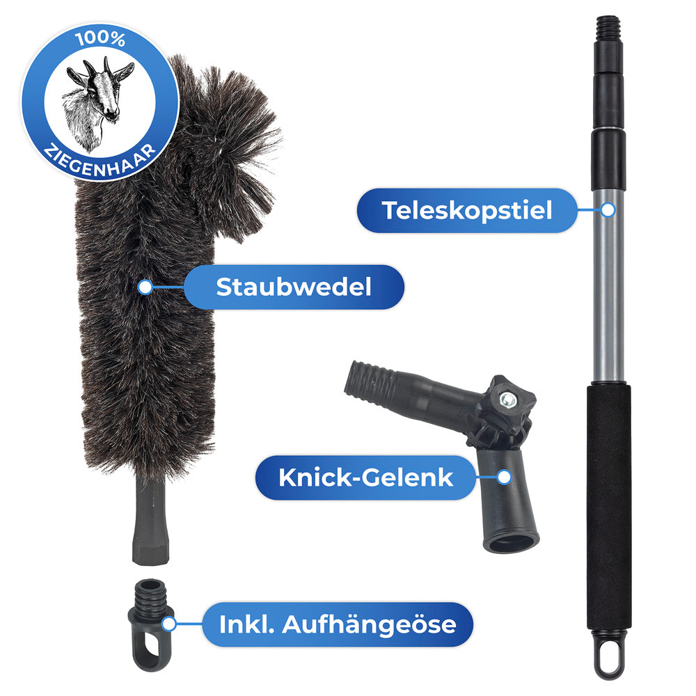 Ziegenhaar Staubbesen mit Teleskopstiel