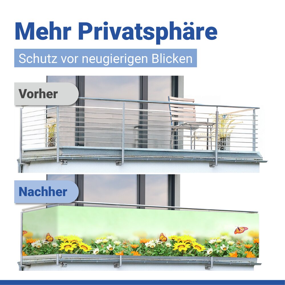 SCHMETTERLING Balkon-Sichtschutz, 85x500 cm