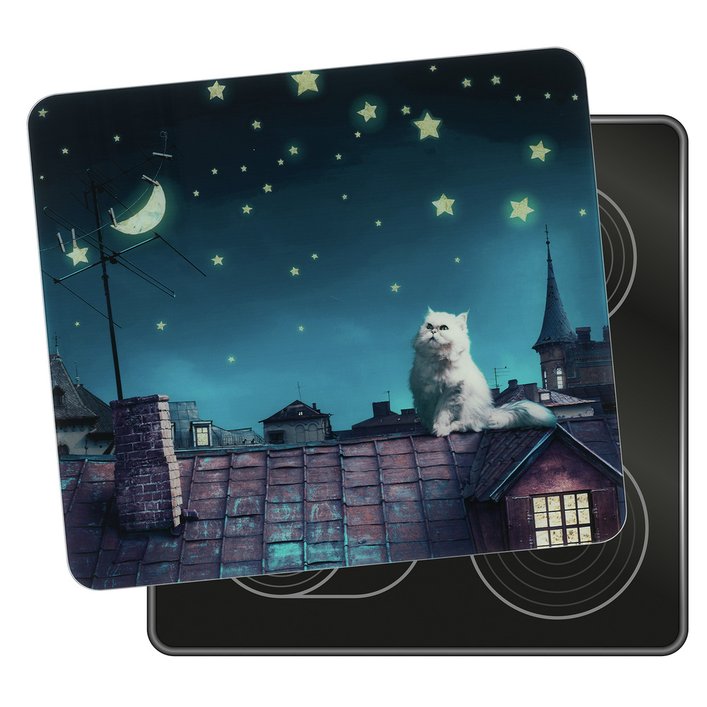 MOON CAT Multiplatte 56x50 cm aus Glas