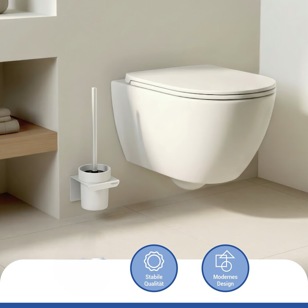 LIZAN weiss Turbo-Loc® WC-Garnitur ohne Bohren