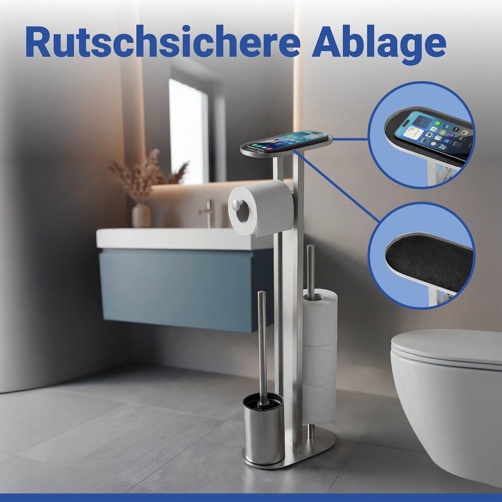OREA Matt Stand-WC-Garnitur aus Edelstahl