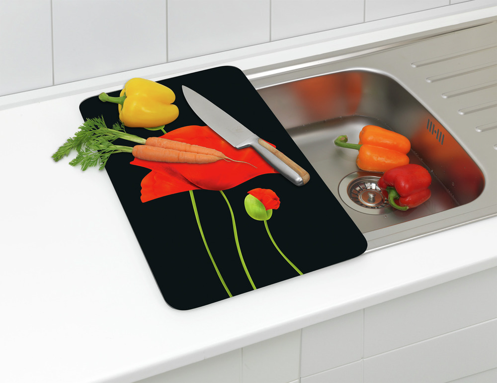 MOHN 2er-Set Herdabdeckplatten aus Glas