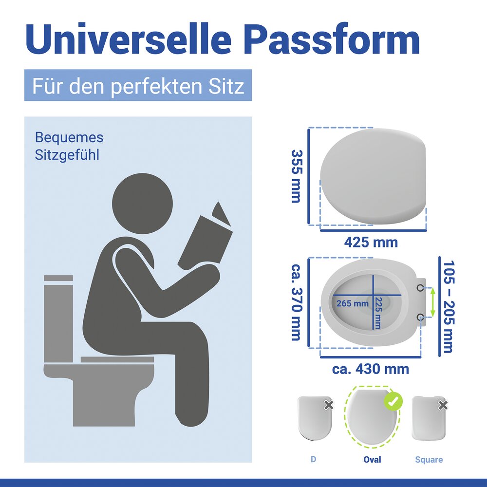 EICHE hell WC-Sitz mit Holzkern, FSC®-zertifiziert