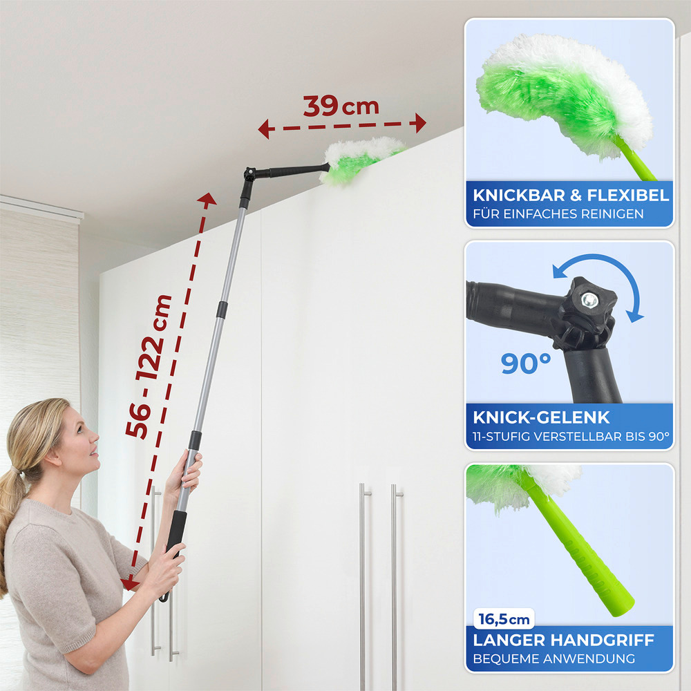 Staubwedel 2in1 mit Teleskopstiel und Knickgelenk