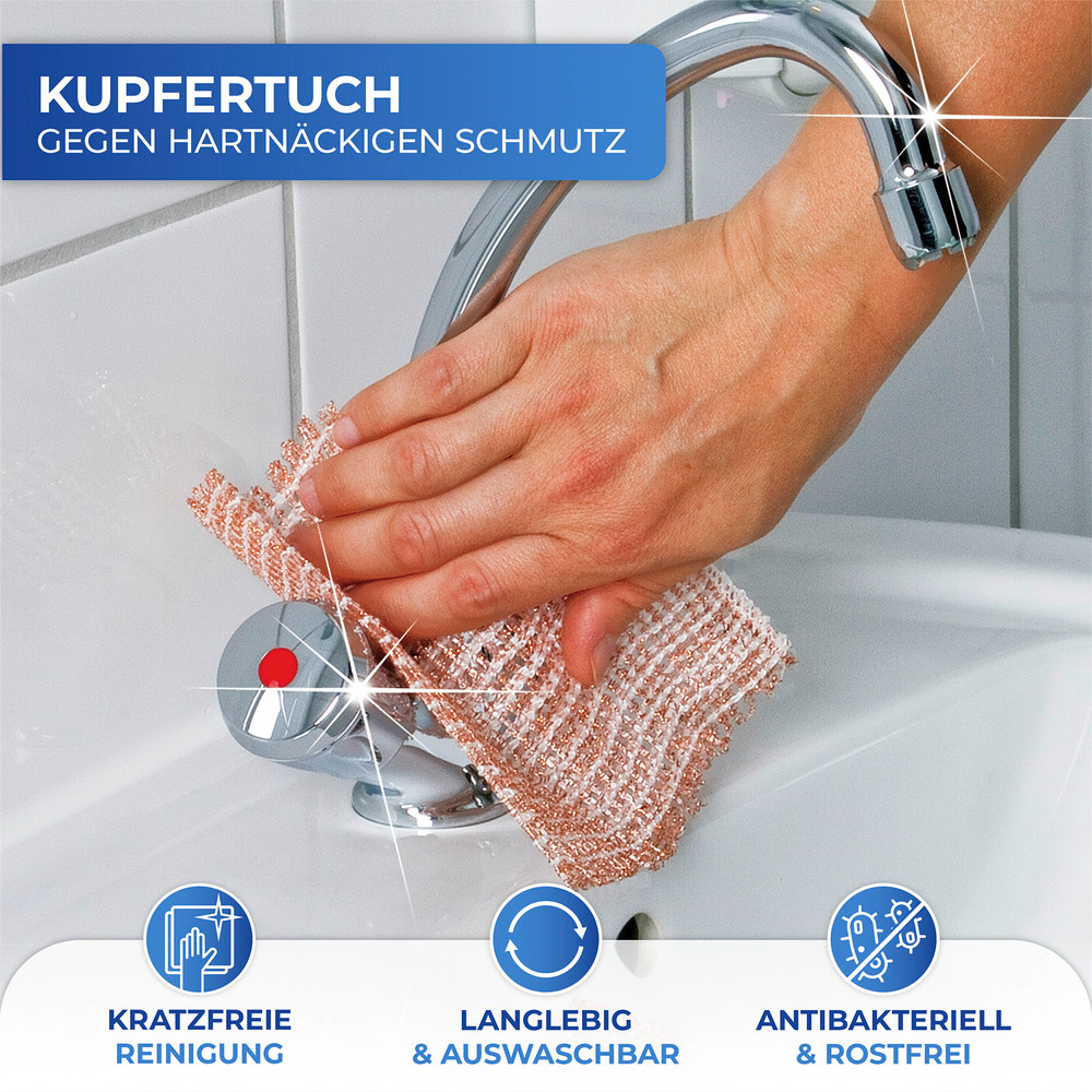 Kupfertuch für schonende Reinigung, 10er-Set