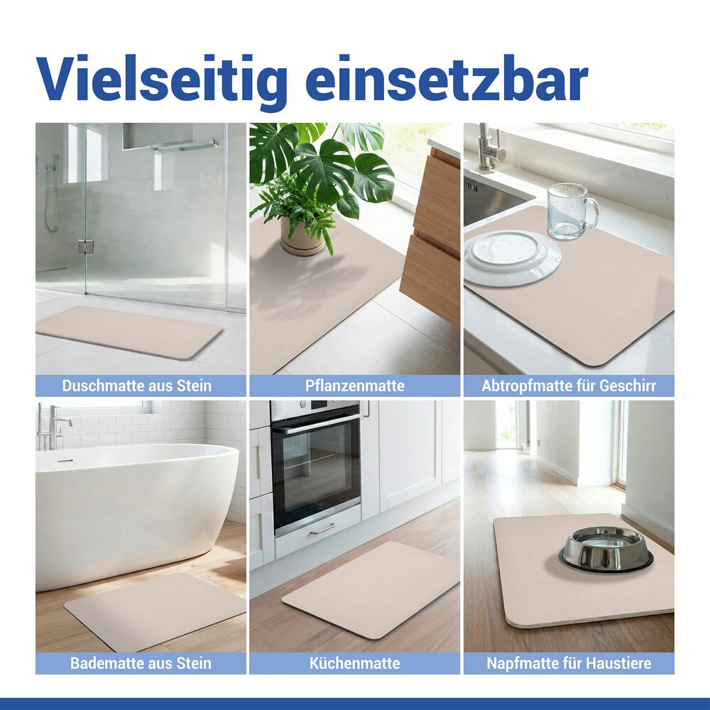 SIMI ecru Badematte schnelltrocknend 60x39cm