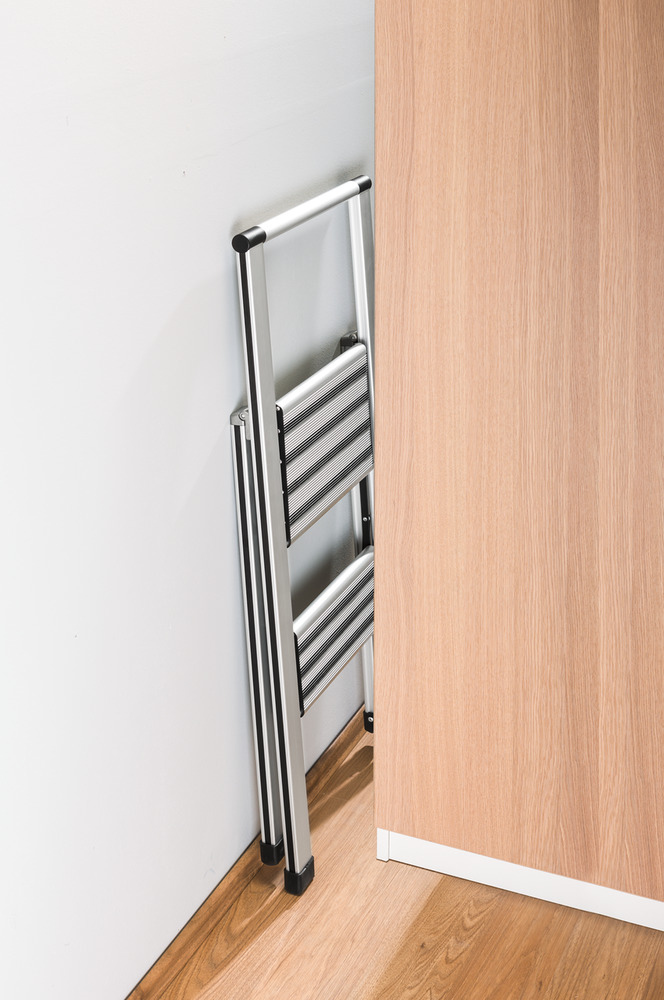 Klapptrittleiter silber aus Aluminium, 2-stufig Kopie