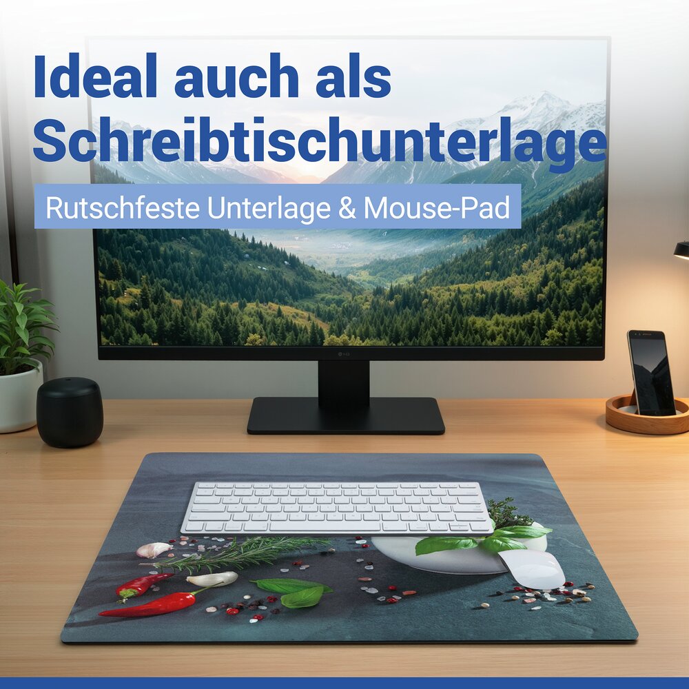 KRÄUTERKÜCHE Herdabdeckmatte 60x52cm aus Kunststoff