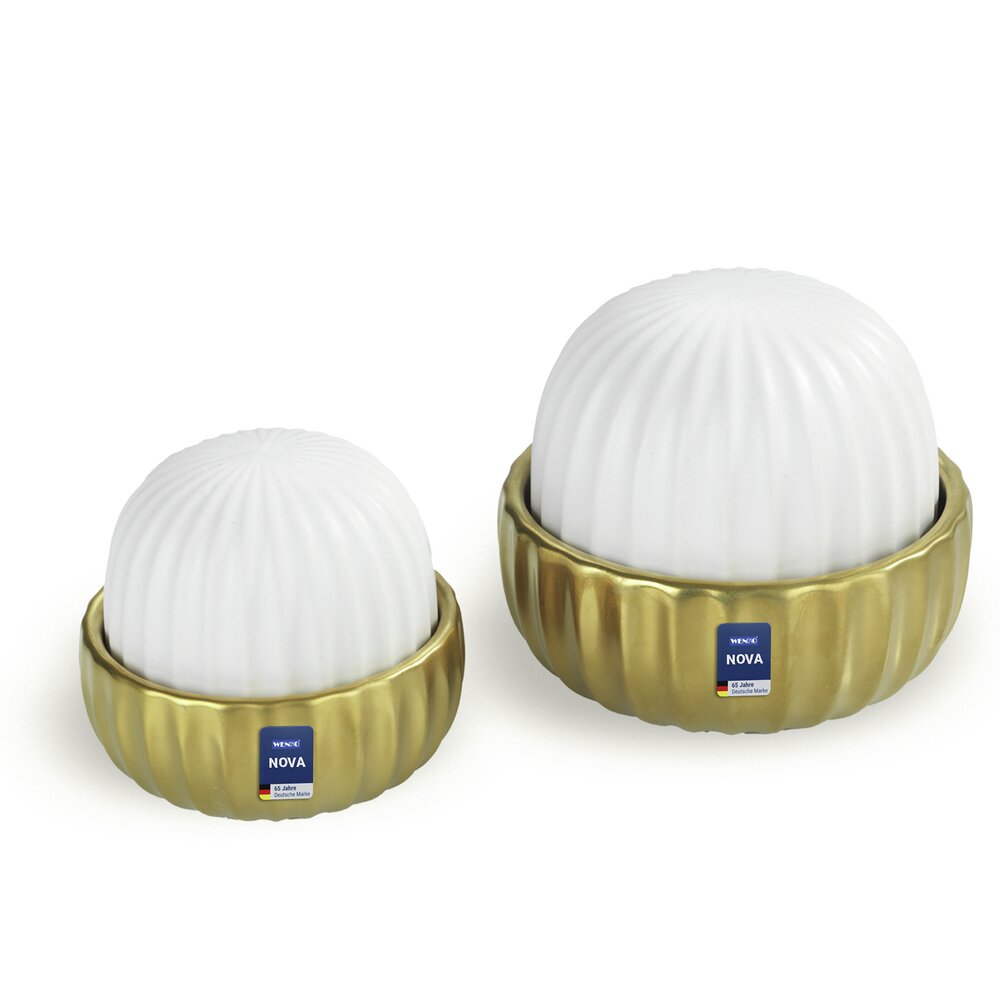 NOVA weiss/gold Luftbefeuchter aus Keramik, 2er-Set
