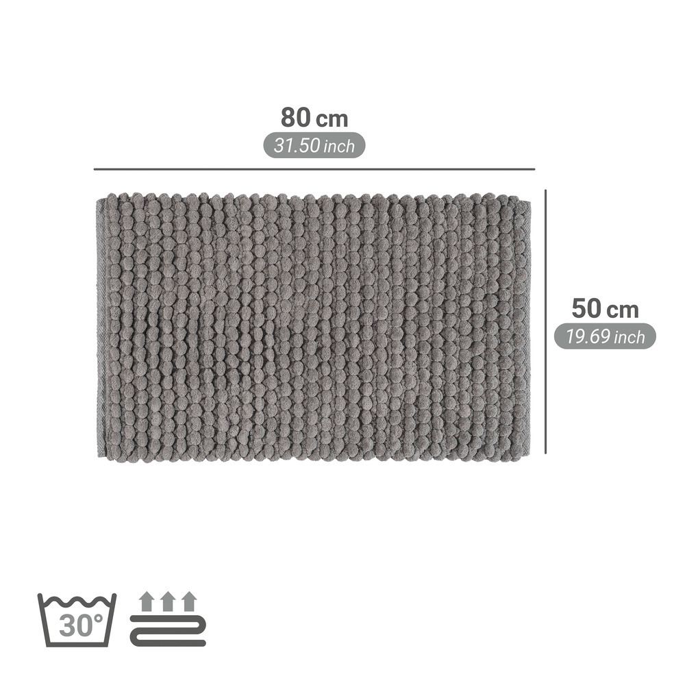 SOLIVO grau Badteppich 2200 g/m², 50x80 cm