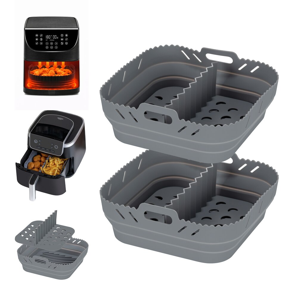 Silikonform für Heißluftfritteusen Mod. Nara, 2er Set, eckig