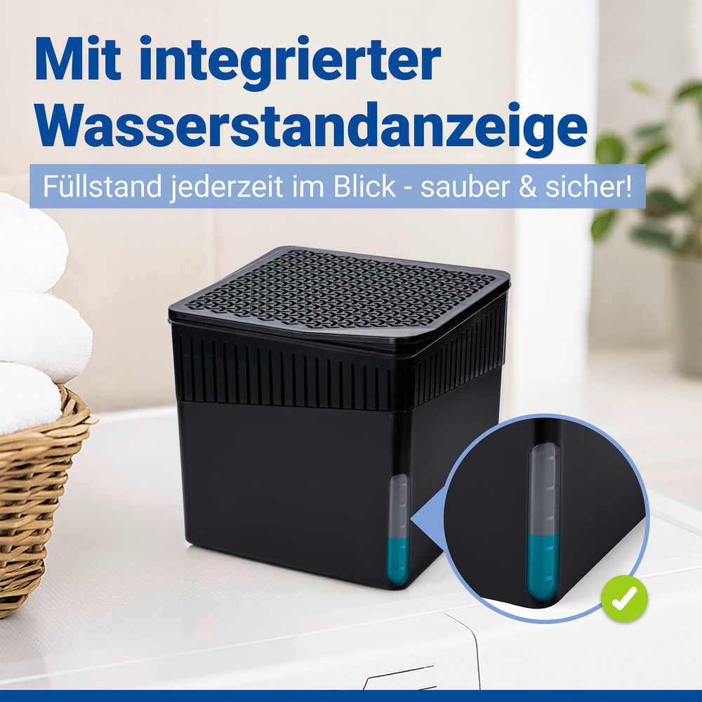 CUBE schwarz Entfeuchter 1000g inkl. Granulat, 2er-Set