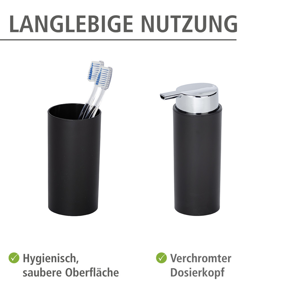 CALVO schwarz matt Badzubehör-Set, 4-teilig