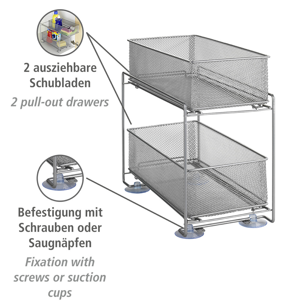 GIOMA silber Schubladenregal aus Metall