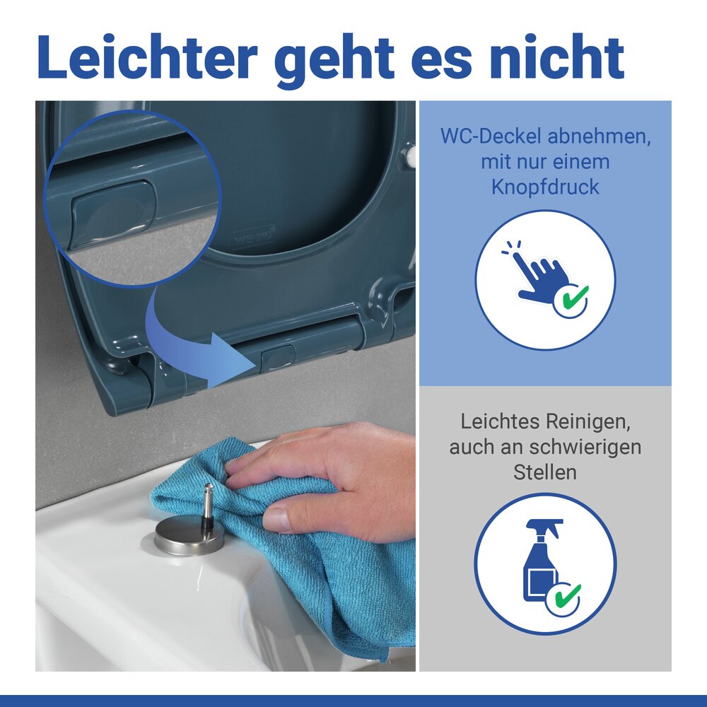SAMOS Slate Blue Premium WC-Sitz, belastbar bis 175 kg