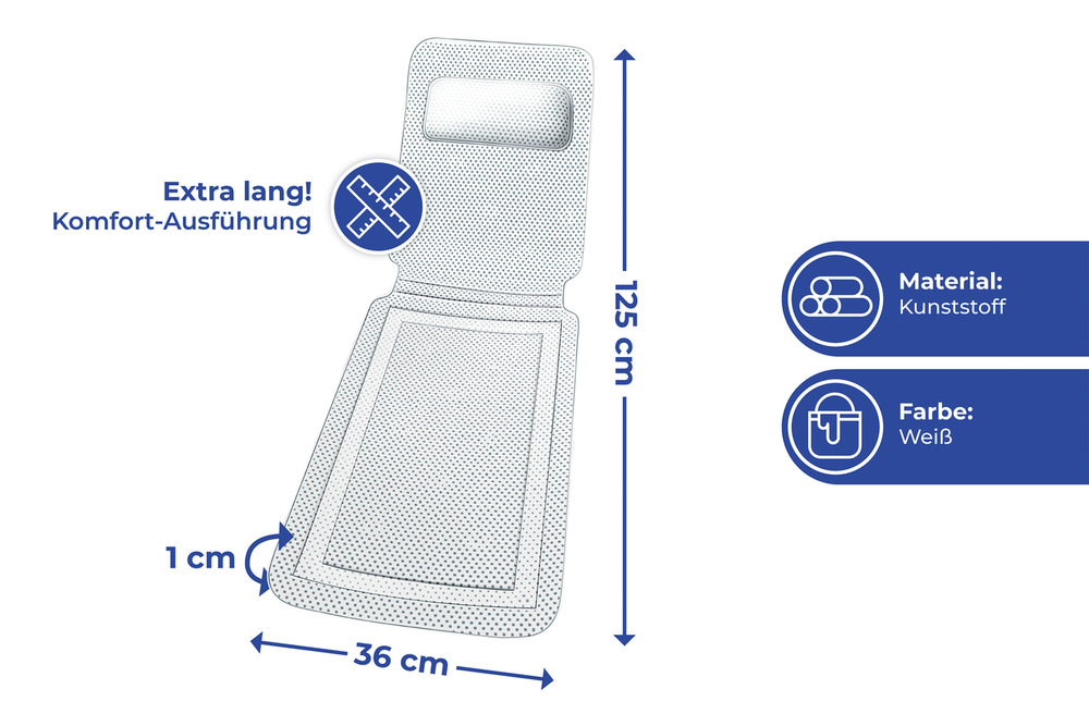 KOMFORT Wanneneinlage, 125x36cm, extralang KOMFORT Wanneneinlage, 125x36cm, extralang
