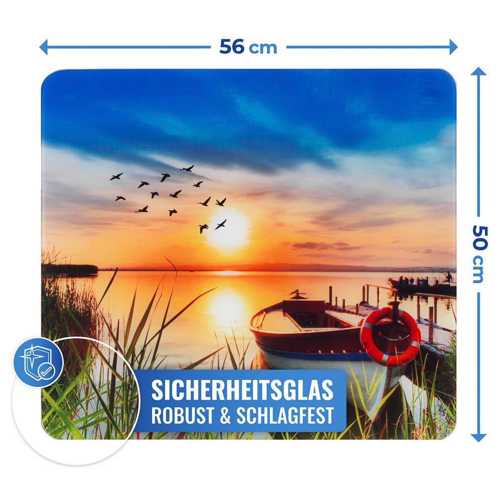 IDYLLE AM SEE Multiplatte 56x50 cm aus Glas