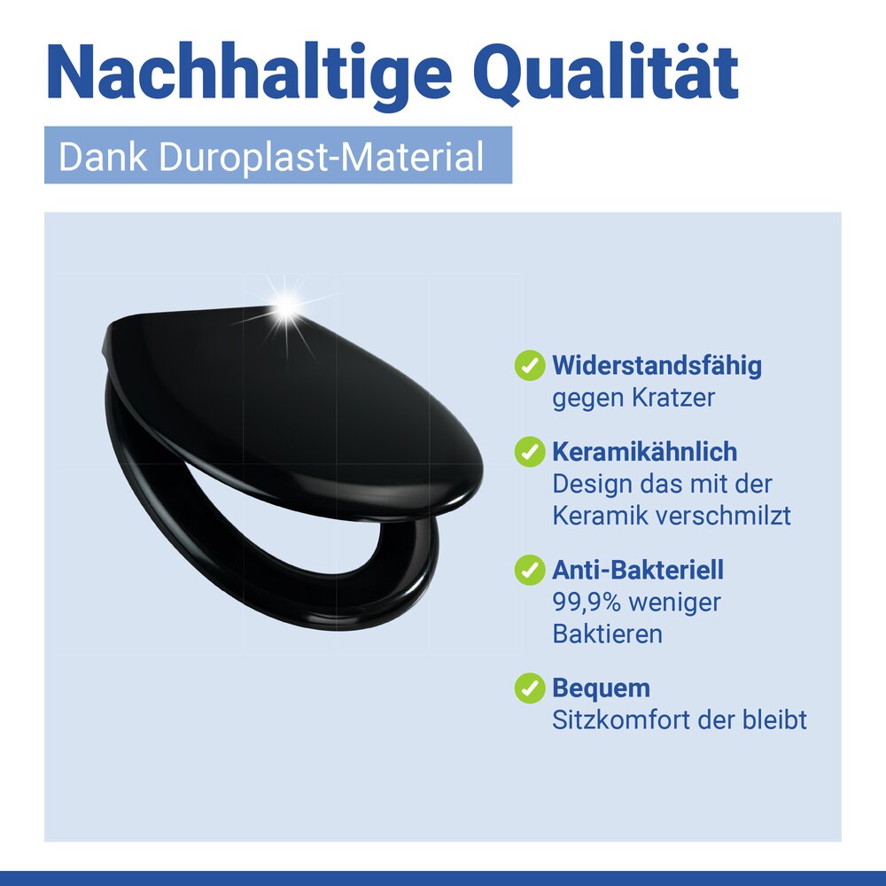 RIETI schwarz WC-Sitz belastbar bis 350 kg
