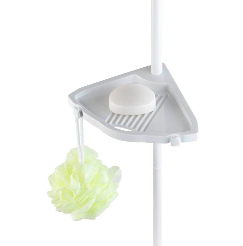 EASY weiss Teleskop Duschregal mit 4 Ablagen