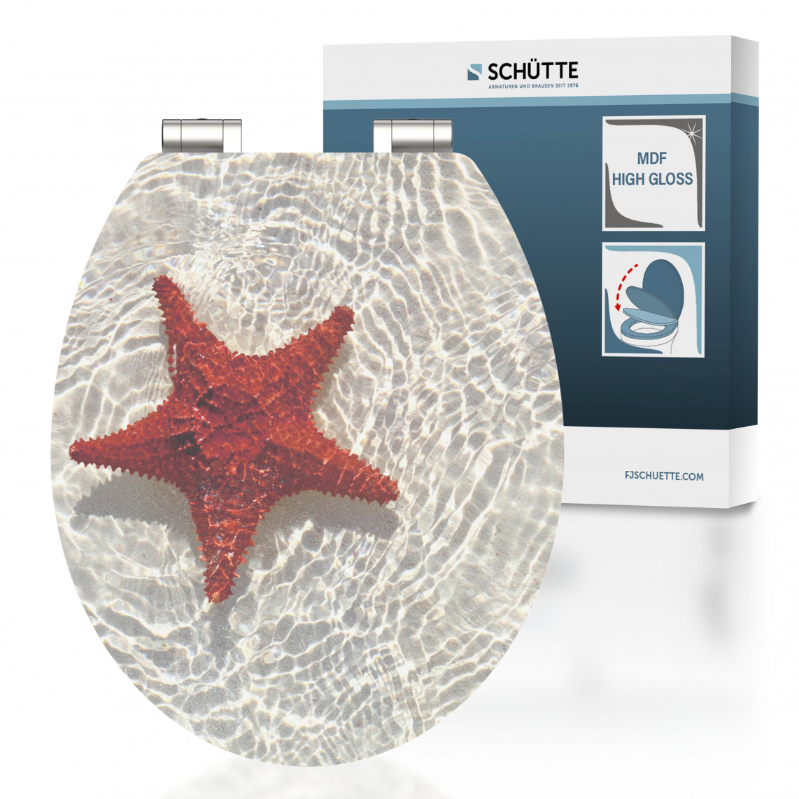 RED STARFISH High Gloss WC-Sitz, Absenkautomatik