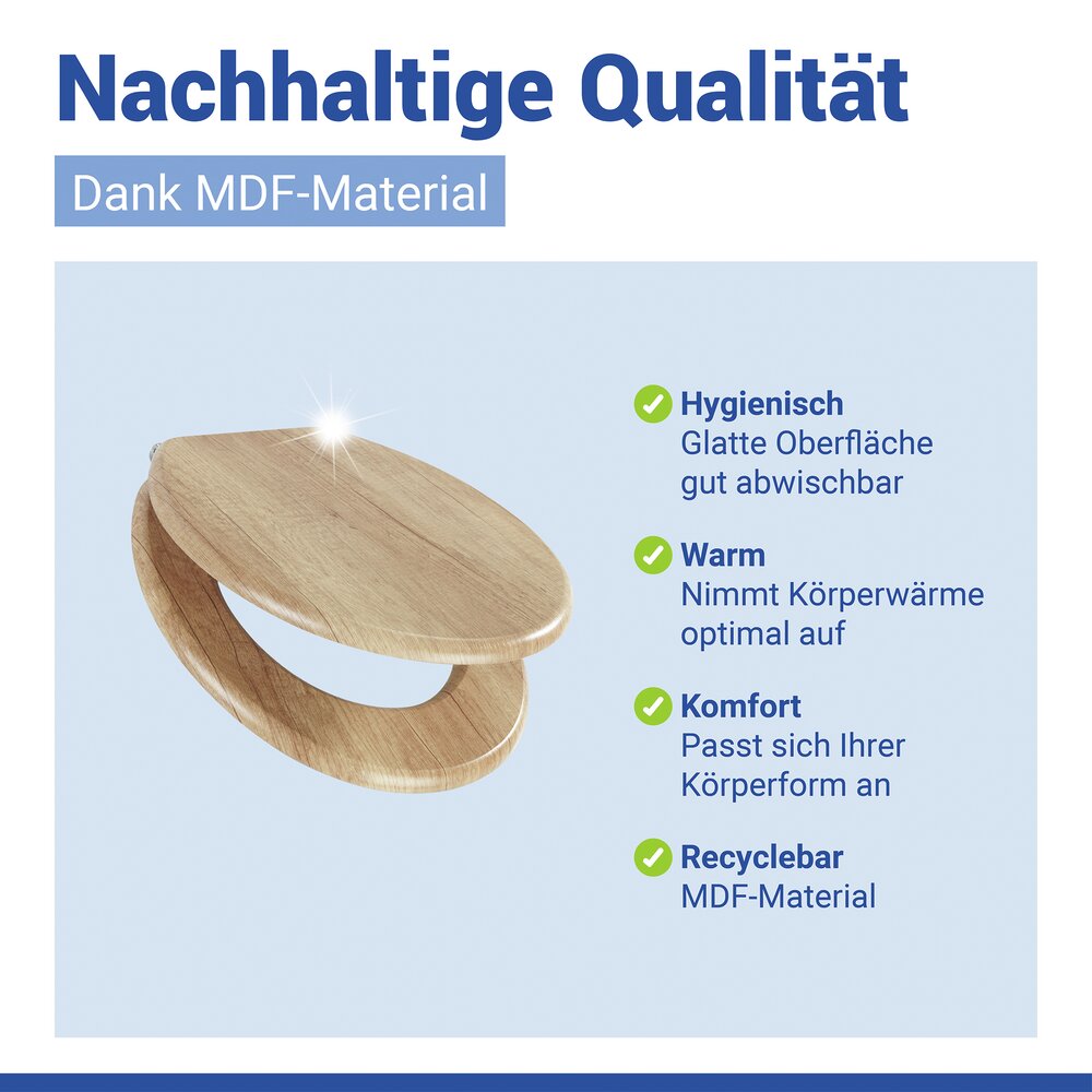 EICHE hell WC-Sitz mit Holzkern, FSC®-zertifiziert