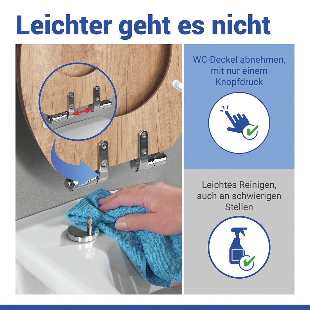 EICHE hell WC-Sitz mit Holzkern, FSC®-zertifiziert