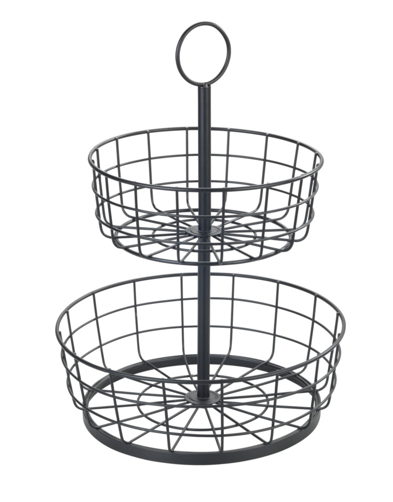ETAGERE mit zwei Drahtkörben aus Eisen