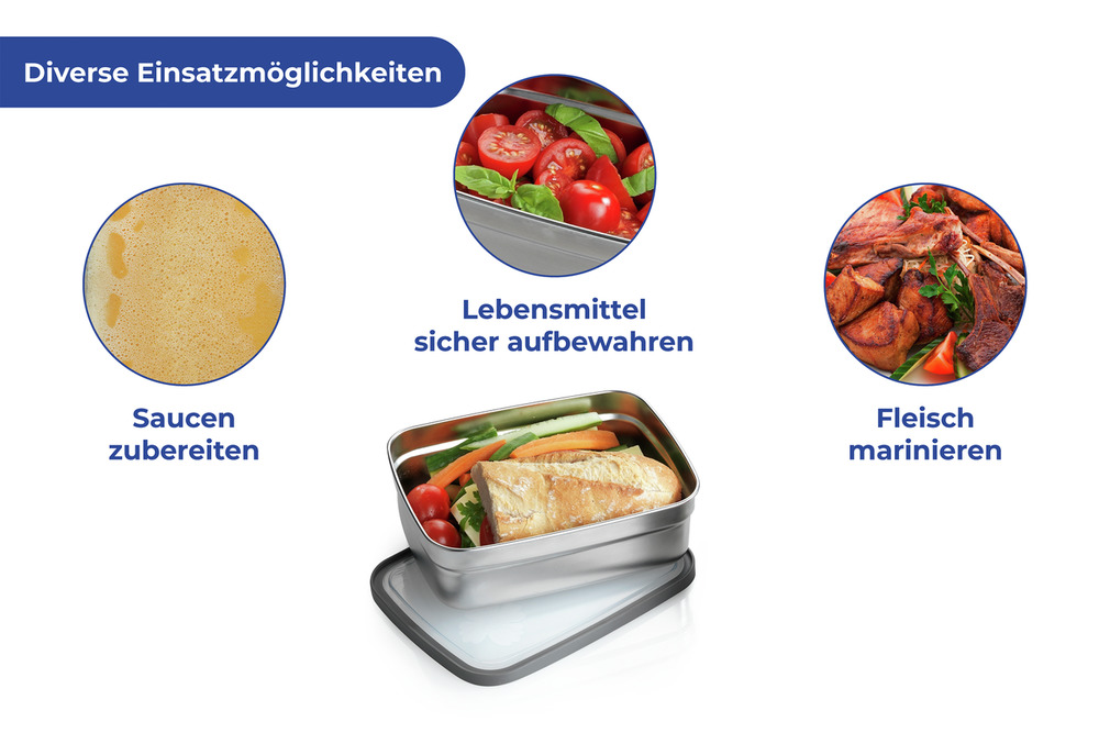 LUNCHBOXEN aus Edelstahl, 3er-Set