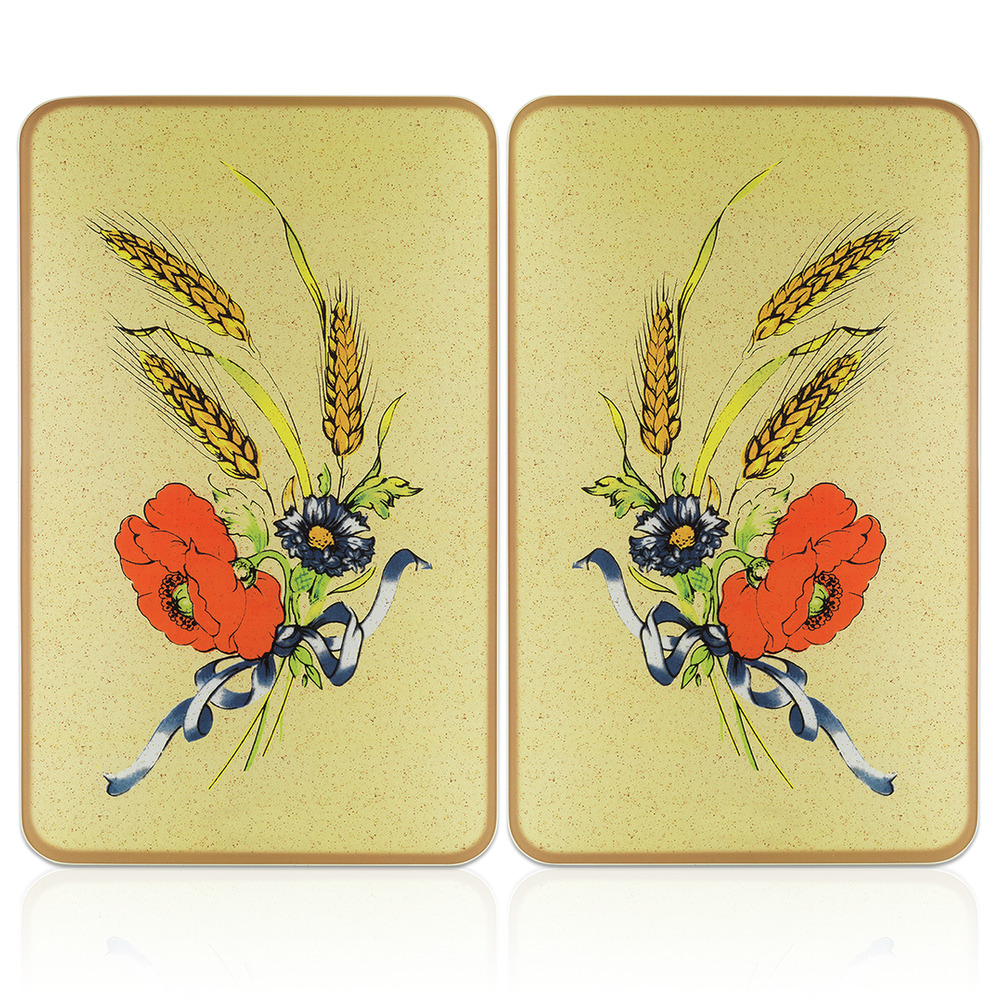 KORNBLUMEN 2er-Set Herdbdeckplatten aus Glas