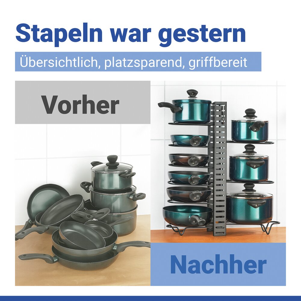 Töpfe-und Pfannenständer 3 in 1