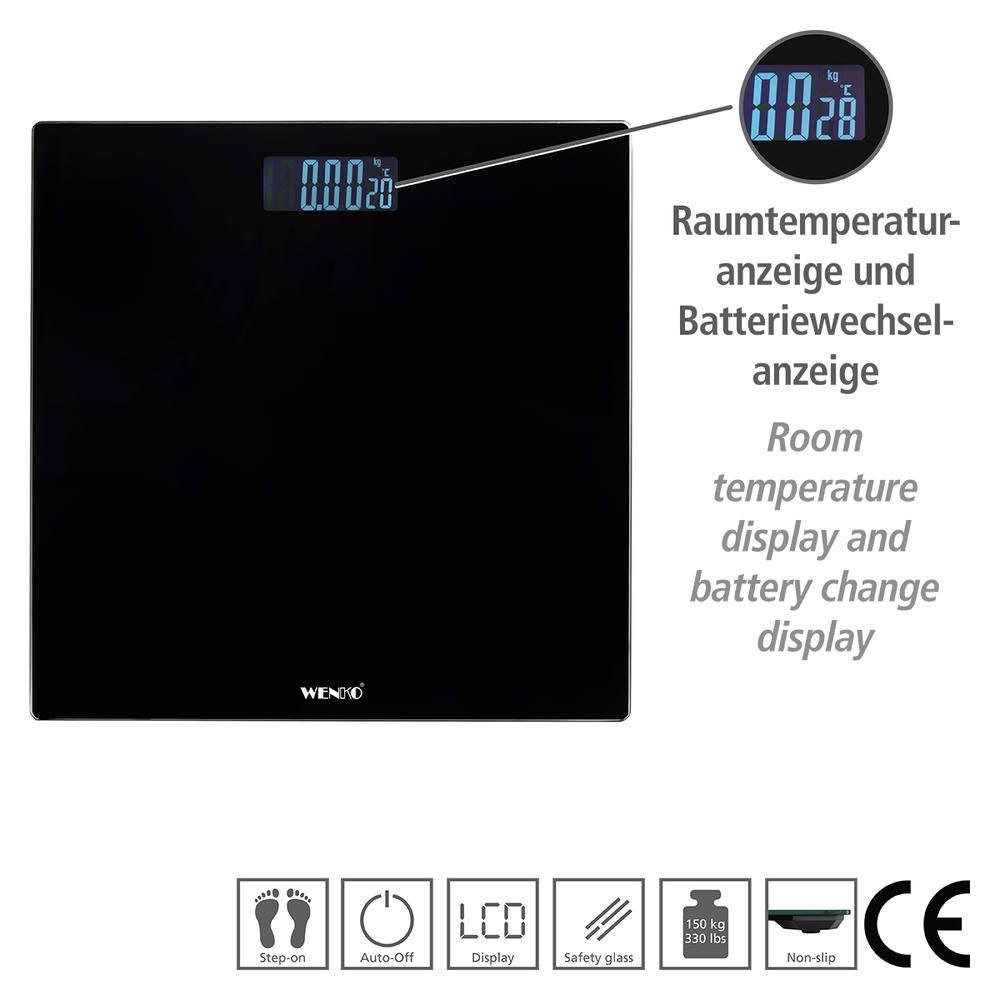 LCD schwarz Personenwaage mit LCD-Display