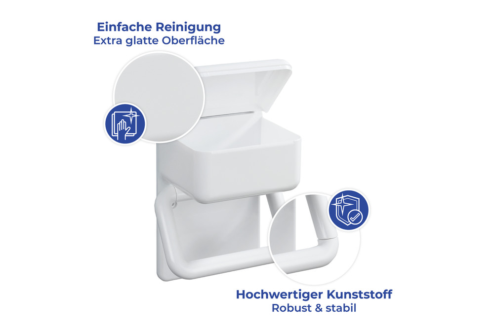 Toilettenpapierhalter 2 in 1 mit Utensilienbox