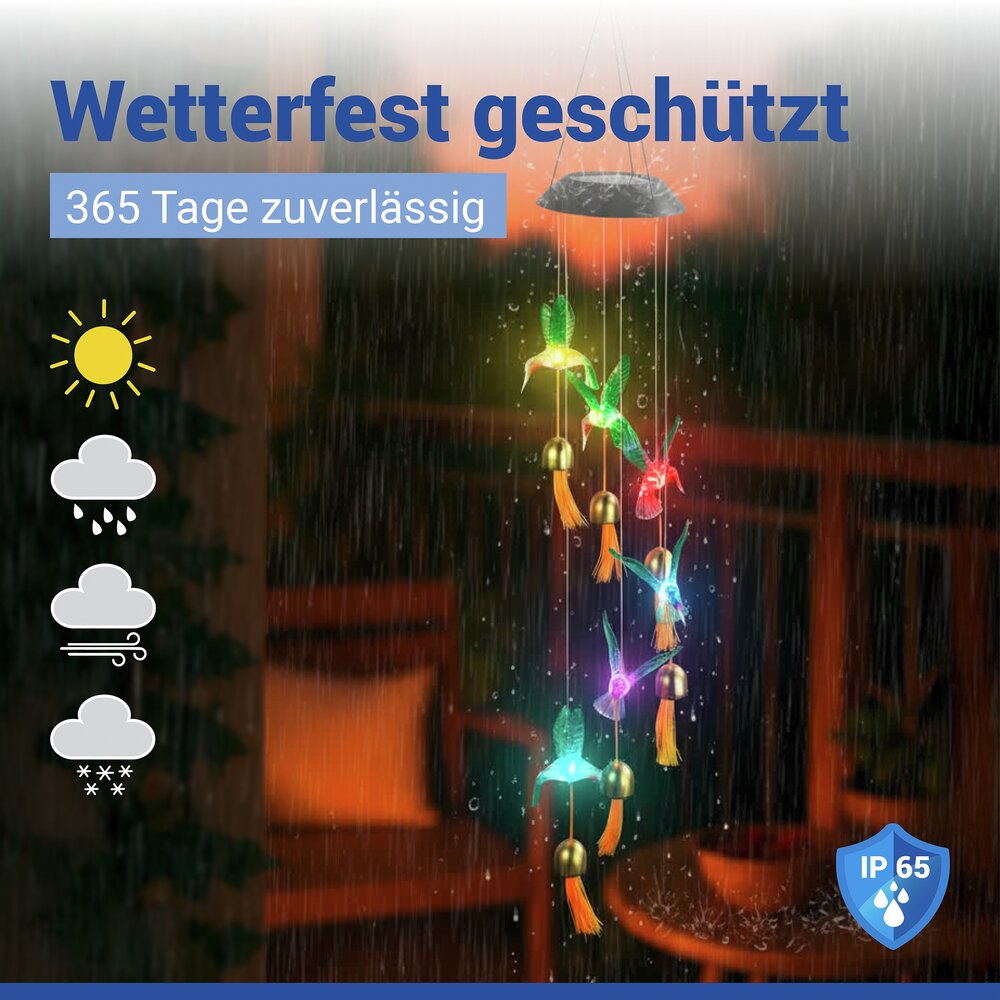 KOLIBRI Windspiel LED, solarbetrieben