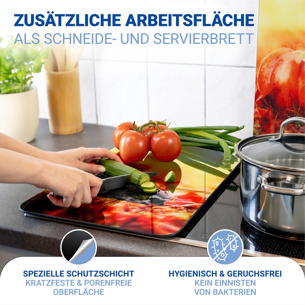 HERBST 2er-Set Herdabdeckplatten aus Glas