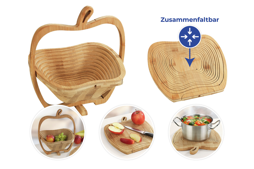 BAMBUS faltbarer Obstkorb aus Bambus