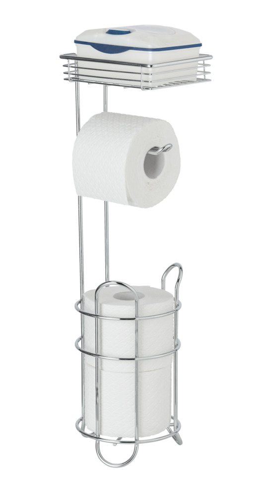 Rollenhalter chrom mit Ersatzrollenhalter & Ablage