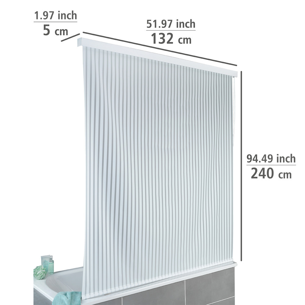 DUSCHROLLO, 128x240 cm, ideal für die Badewanne