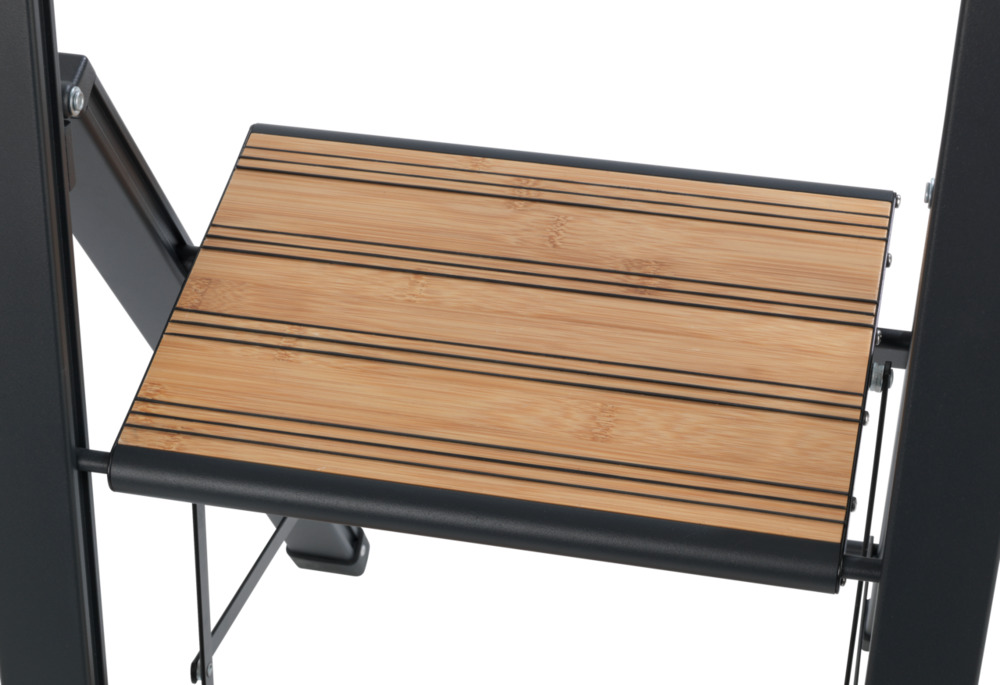 Klapptrittleiter schwarz aus Aluminium, 2-stufig