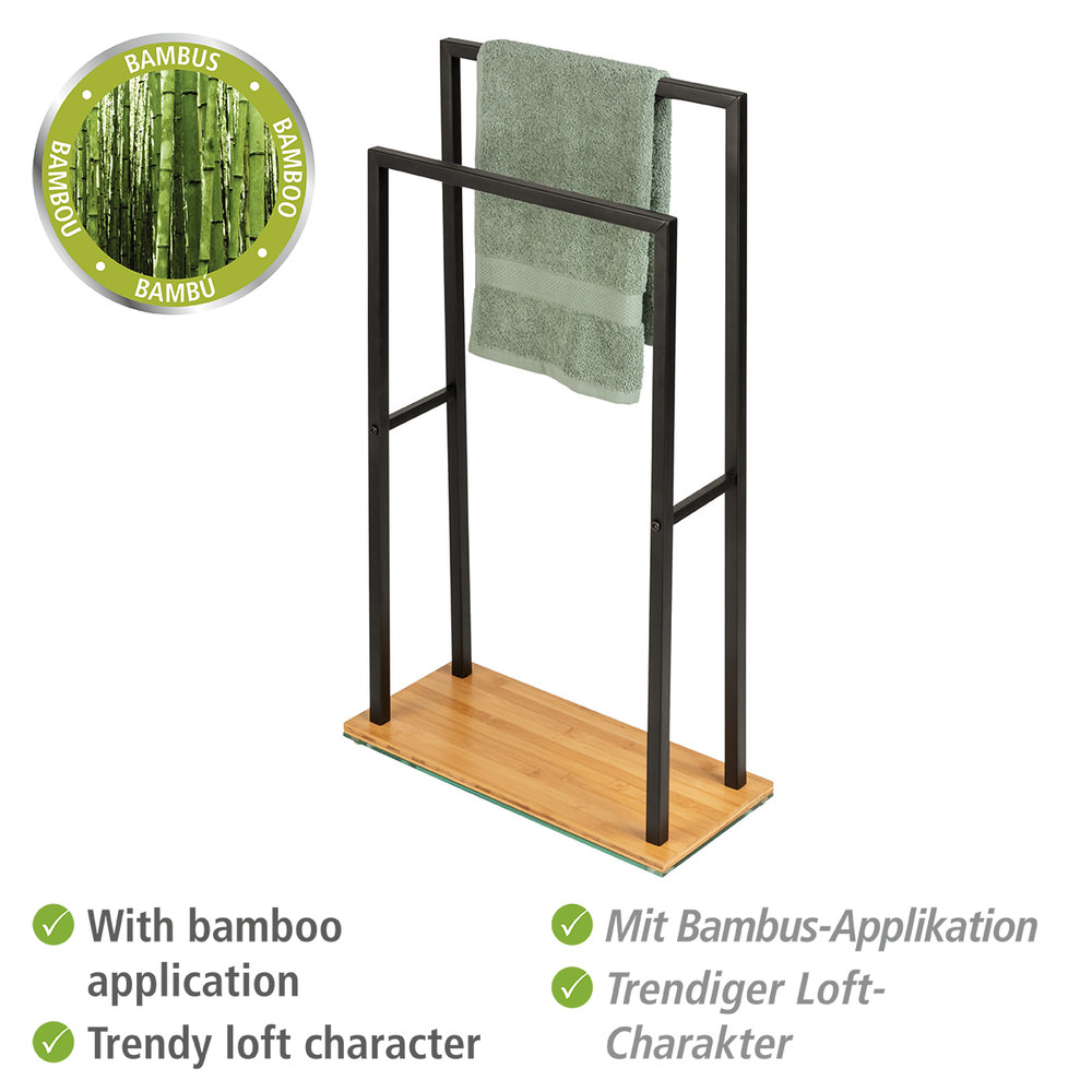 BAMBUSA Handtuchständer aus Metall und Bambus