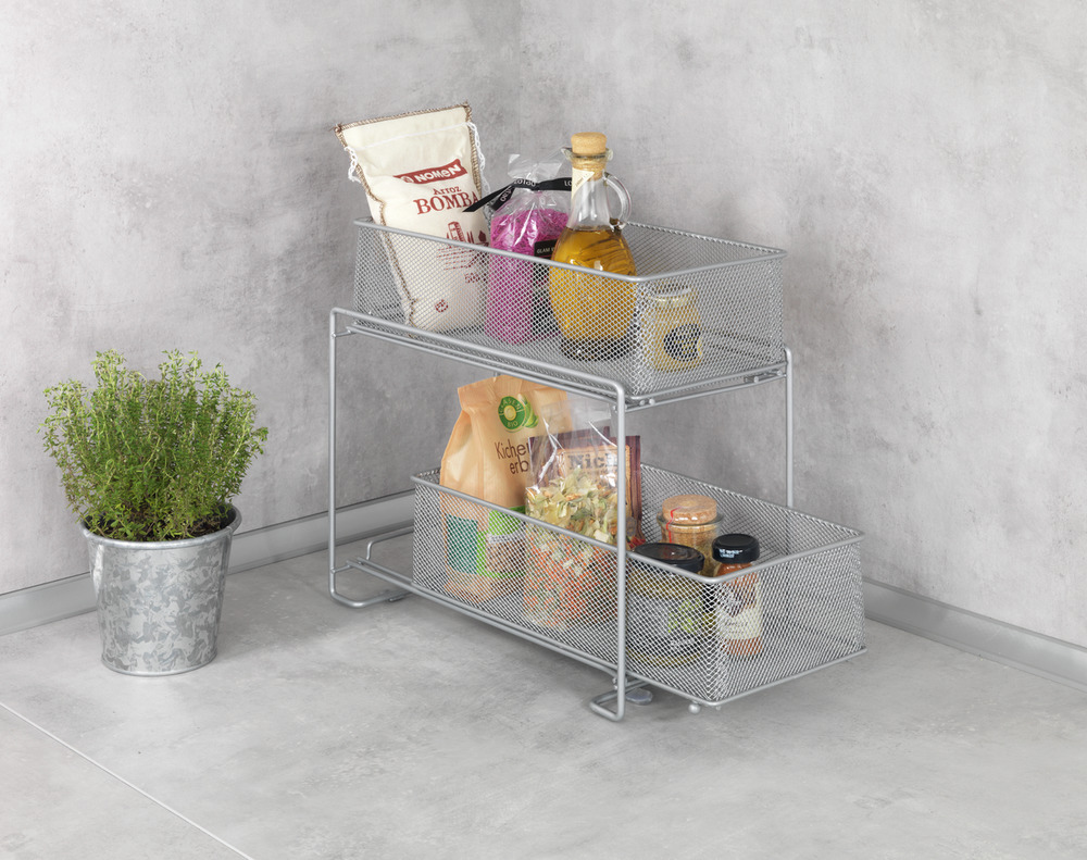 GIOMA silber Schubladenregal aus Metall