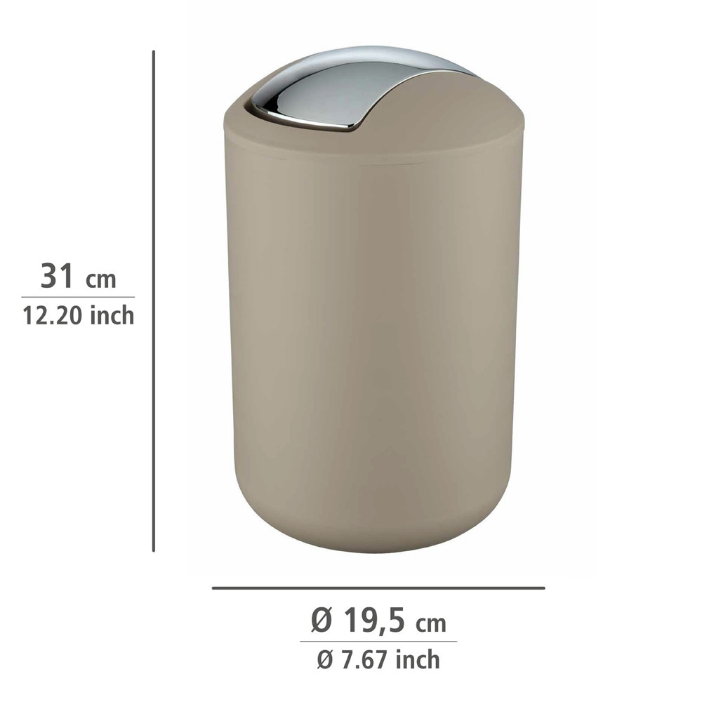 BRASIL taupe L Schwingdeckeleimer, 6,5 l