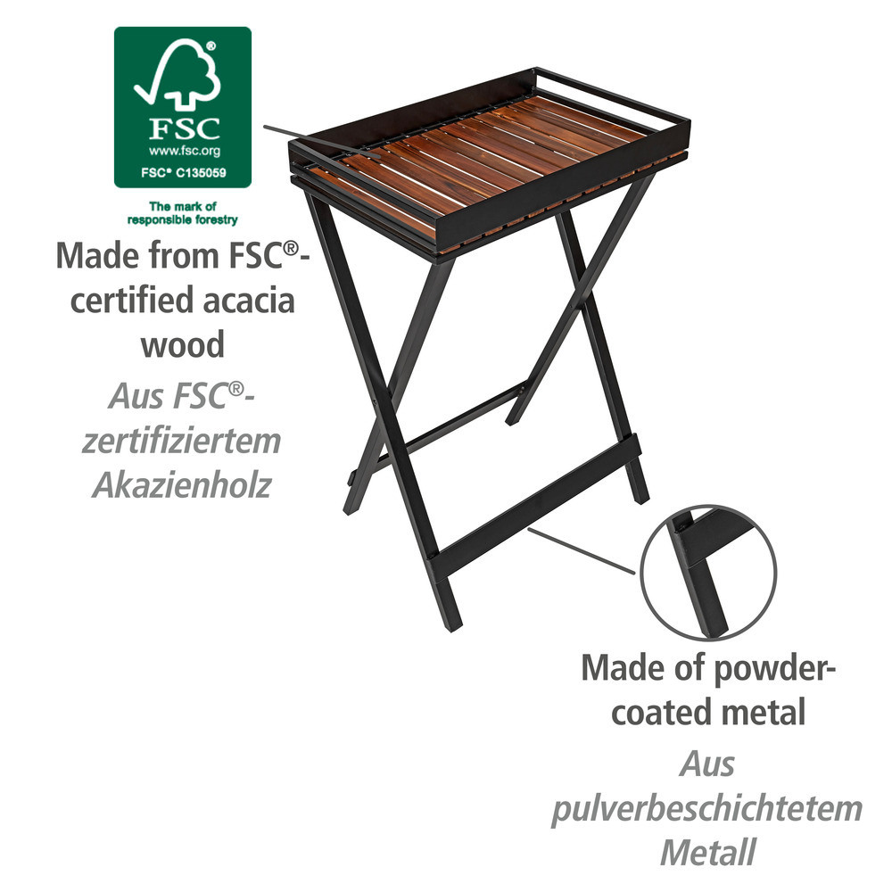 TABA Beistelltisch mit Tablett aus Akazienholz 