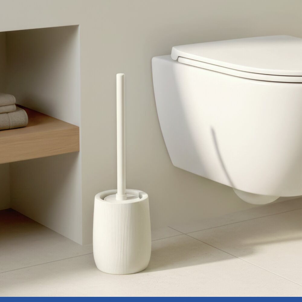 FABLO creme WC-Garnitur, Bürstenkopf aus Silikon