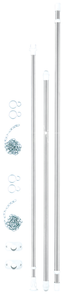 Teleskop-Garderoben-Set aus Edelstahl, 3-teilig